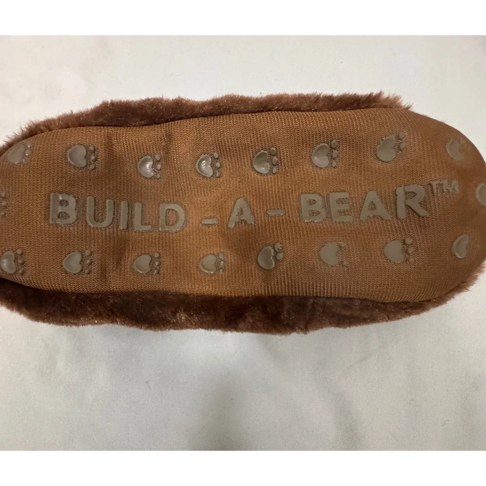 Build-A-Bear Monkey Slippers Kids Size 1-3 Brown Sherpa Lined New No Tags